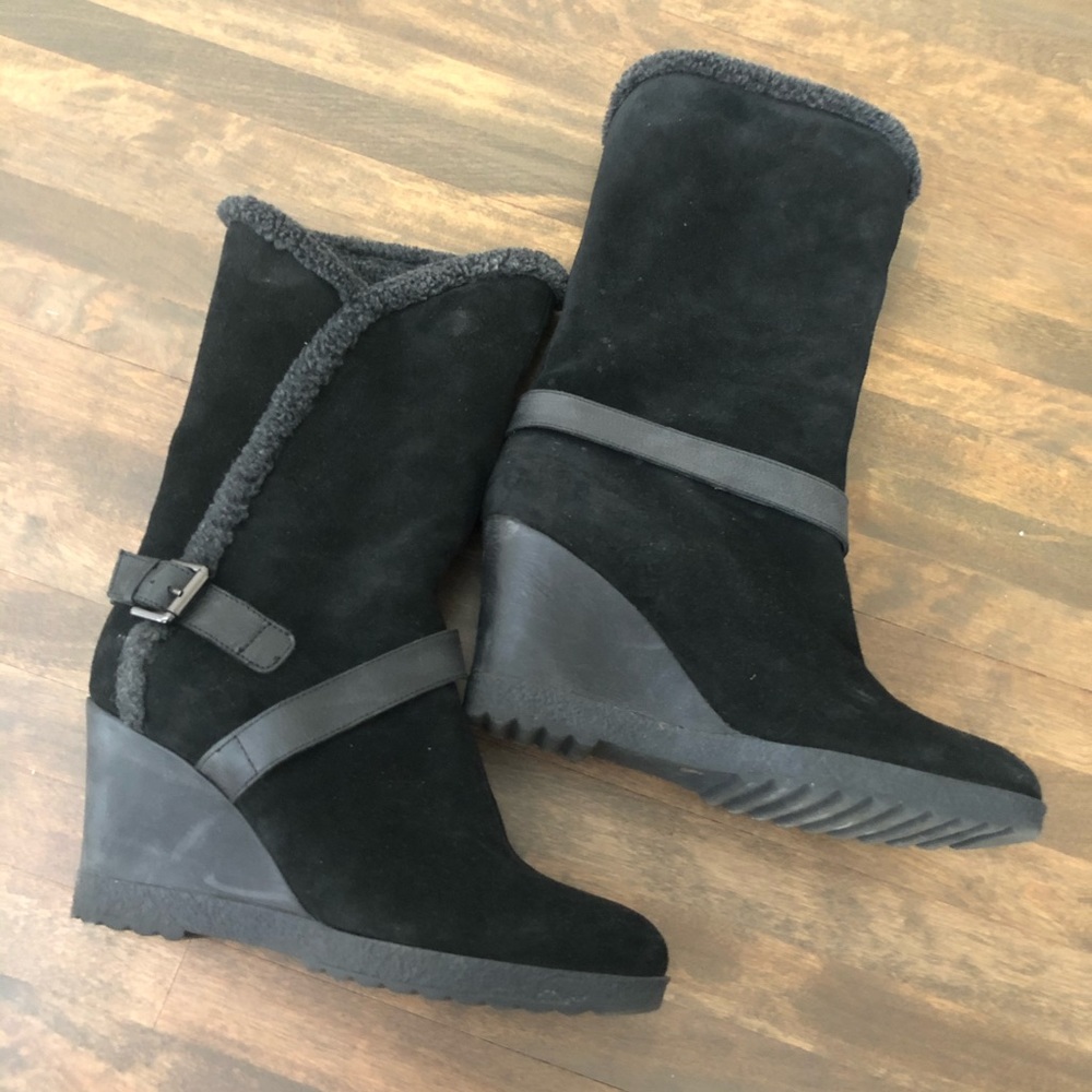 Aquatalia Suede Wedge Boots